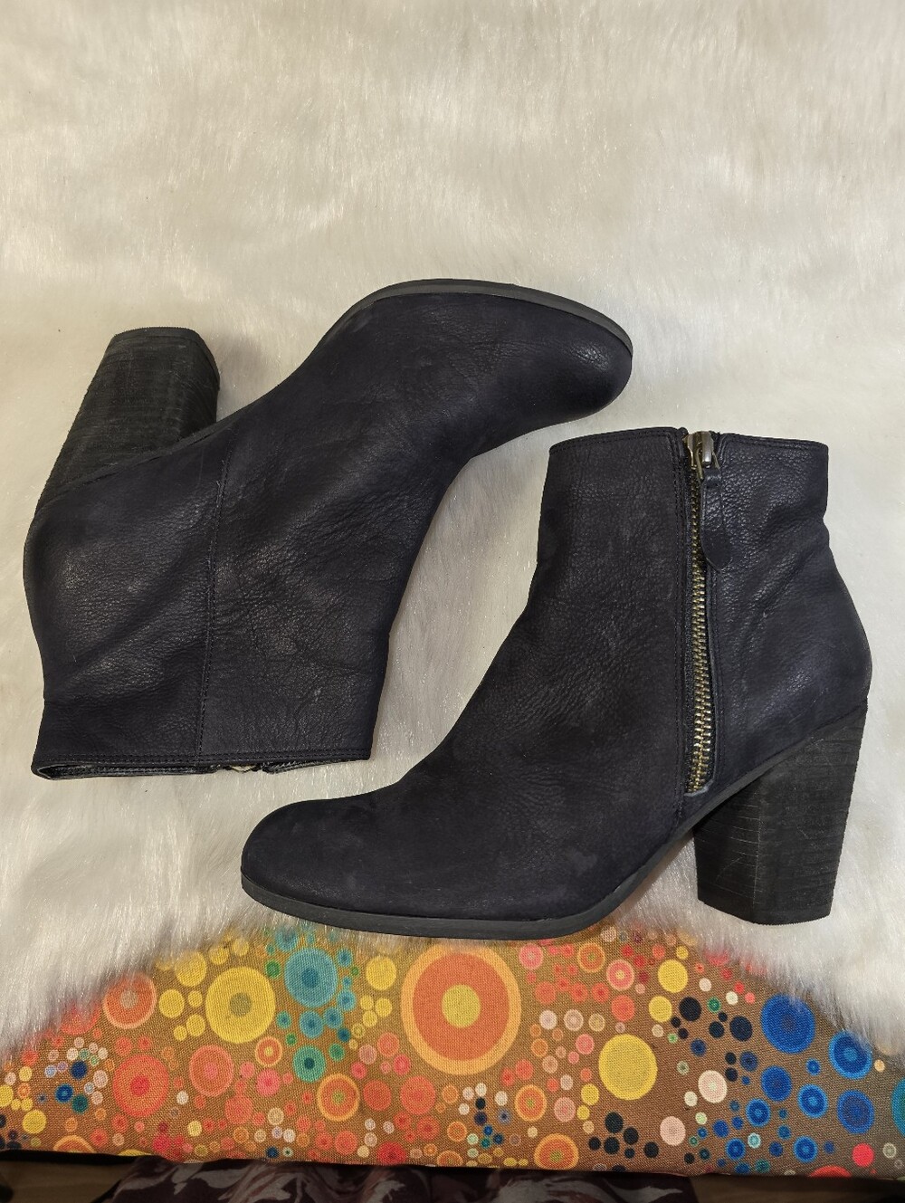 BP "Trolley" Black Pebbled Leather Ankle Booties